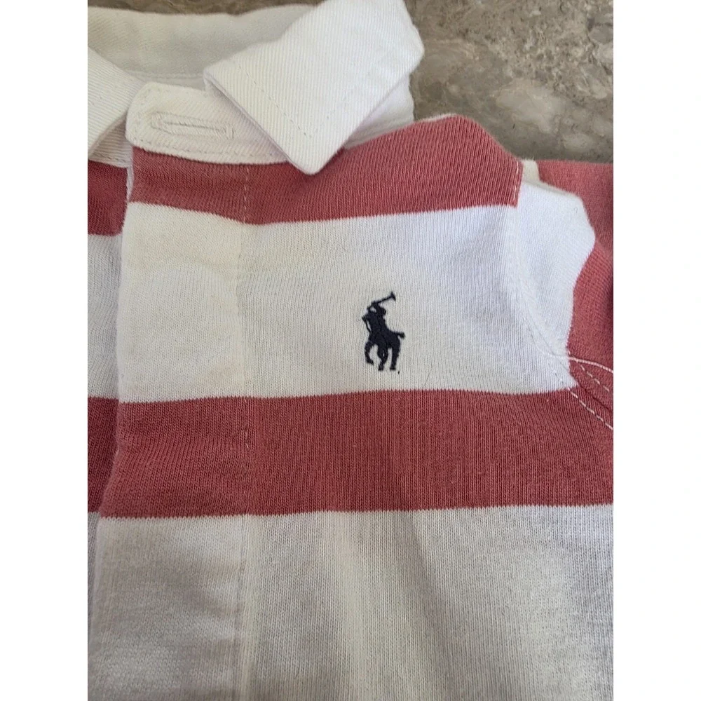 Ralph Lauren Polo Girls Red White Striped‎ One Piece Jumper 3 Months L Patriotic